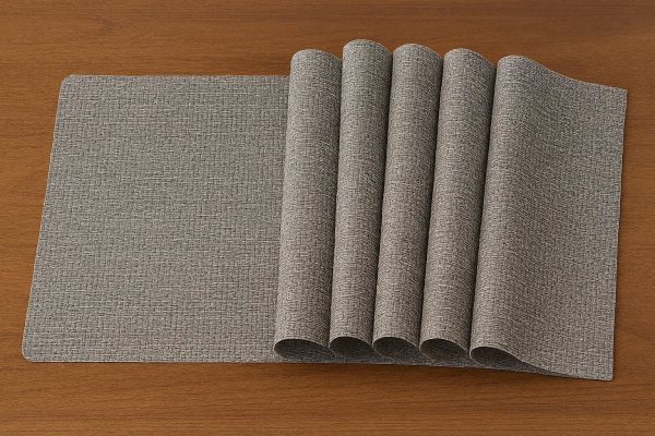 Woven Vinyl Kitchen Dining Place Mats Heat Resistant Non Slip Washable Table Mats For Home Restaurant Six Pieces