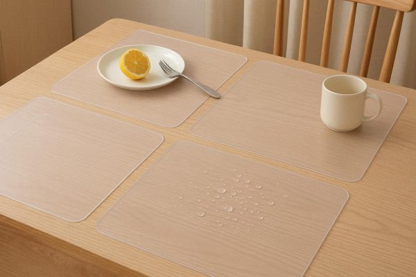 Clear Non Slip Silicone Kitchen Place Mats Waterproof Heat Resistant Dining Table Protectors Washable Baking Pastry Mats