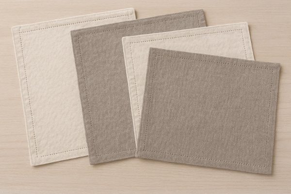 Reversible Cotton Linen Blended Place Mats Soft Breathable Kitchen Table Mats With Elegant Stitched Edges Set Of Four