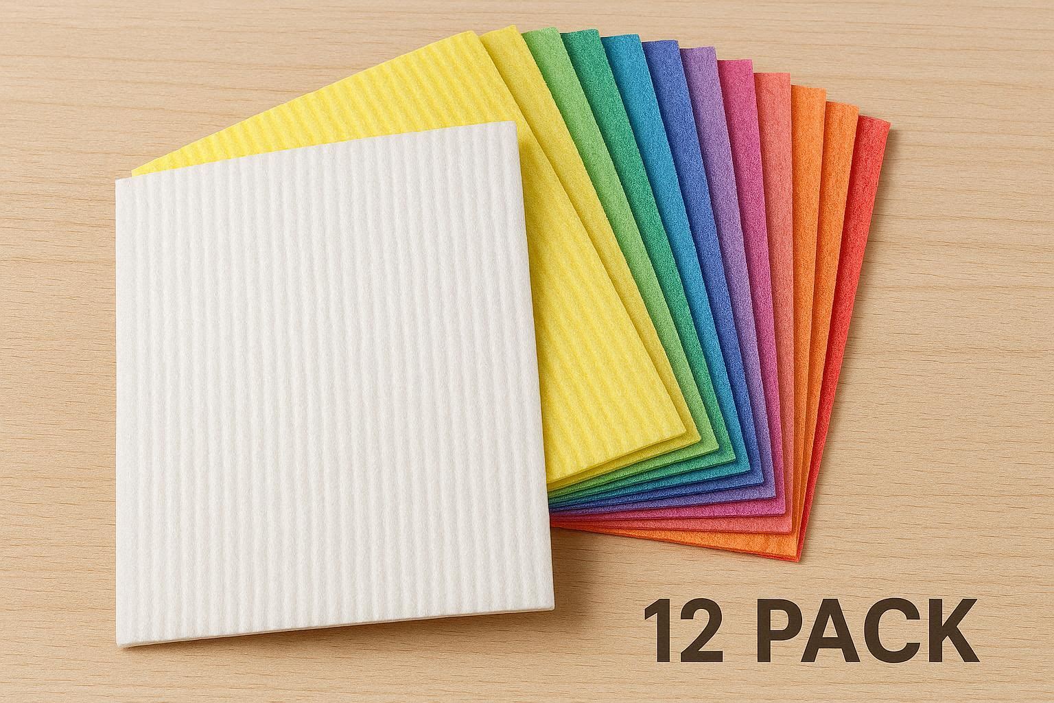 Reusable Swedish Cellulose Dishcloths Highly Absorbent Kitchen Sponge Cloths Washable Wiping Rags For Counters Twelve Pack - Image 1