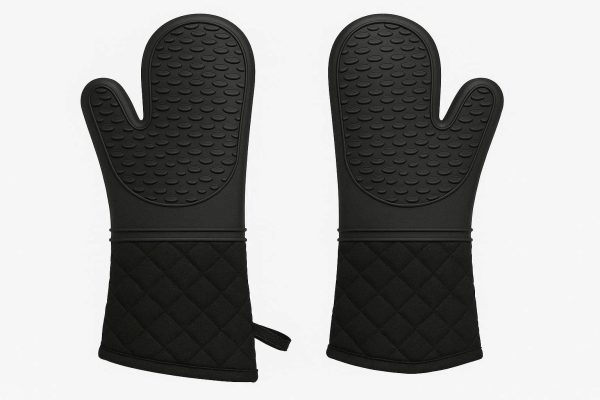 Heavy Duty Silicone Kitchen Oven Mitts Non Slip Heat Resistant Baking Gloves For Grilling And Cooking Two Pieces