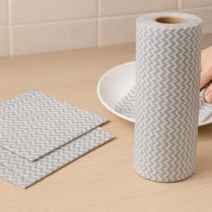 Disposable Lazy Kitchen Cleaning Wipes Rolled Dry Microfiber Wiping Rags Washable Non Woven Dish Cloths Paper