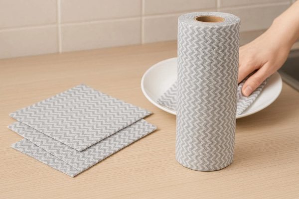 24 Disposable Lazy Kitchen Cleaning Wipes Rolled Dry Microfiber Wiping Rags Washable Non Woven Dish Cloths Paper