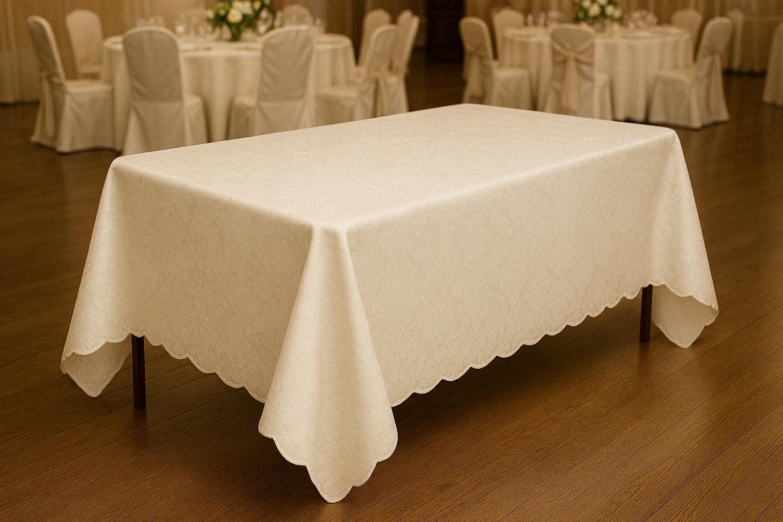 Elegant Jacquard Damask Tablecloth Stain Resistant Wrinkle Free Polyester Table Cover For Formal Wedding Banquets Reception - Image 1