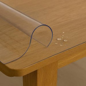 Clear Vinyl Plastic Tablecloth Protector Waterproof Thick PVC See Through Table Cover Pad For Wooden Furniture
