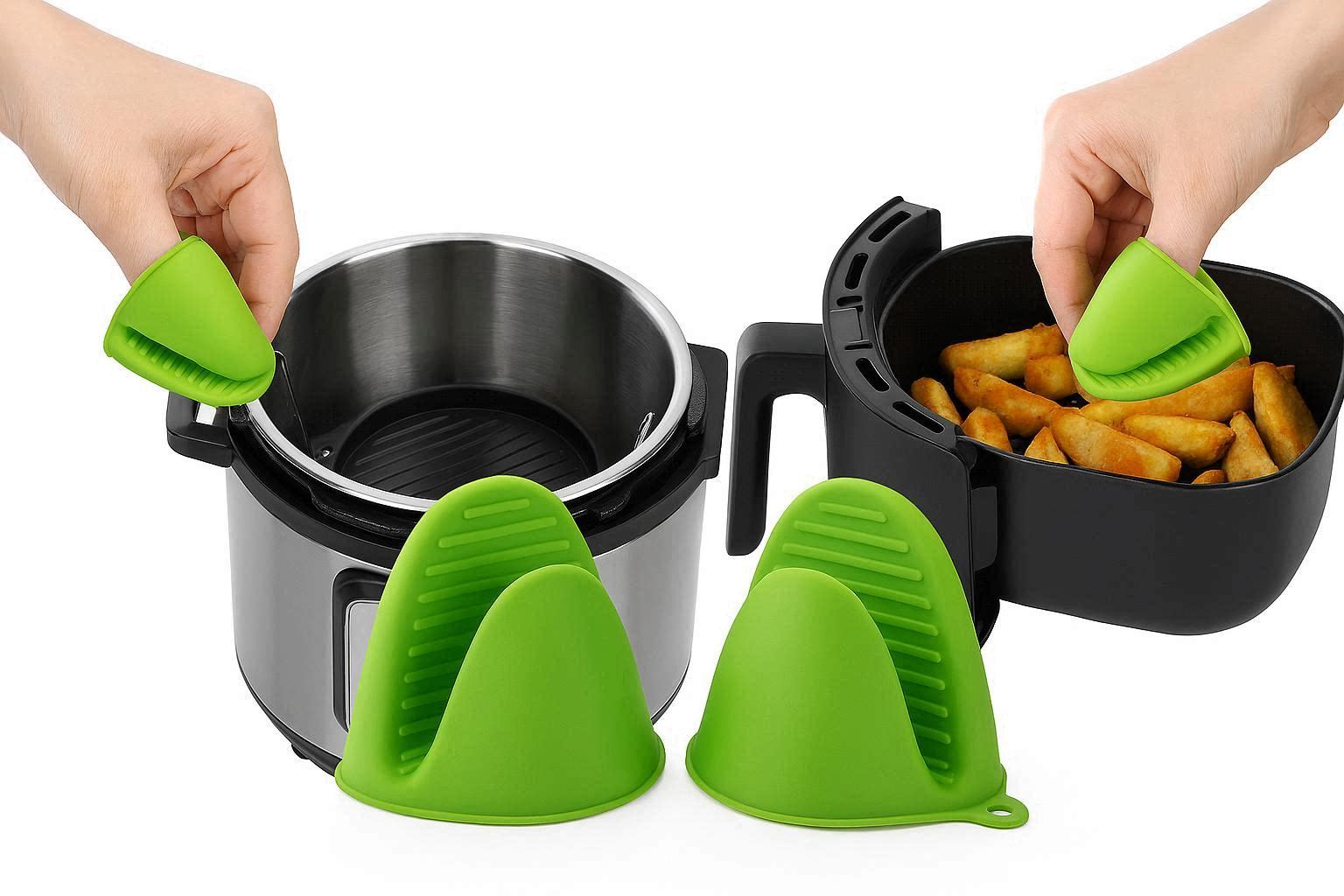 Mini Silicone Pinch Oven Mitts Compact Heat Resistant Cooking Grippers For Instant Pot And Air Fryer Trays - Image 1