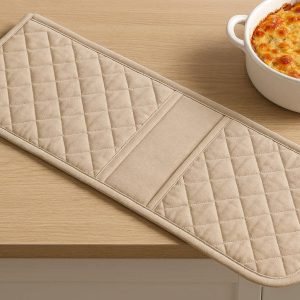 Dual Pocket Cotton Oven Mitt Long Kitchen Heat Resistant Baking Pot Holder Runner For Hot Casserole Dishes